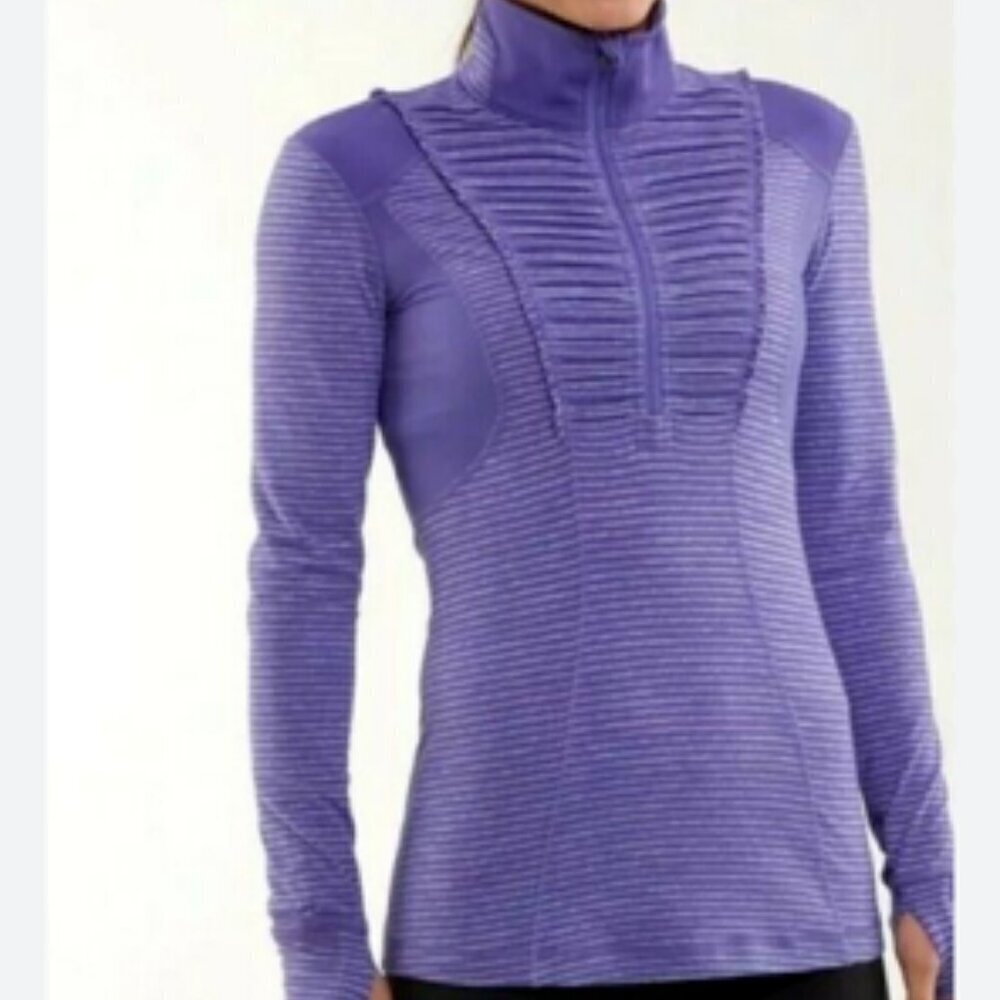 Lululemon Run Your Heart Out Persian Purple 1/2 Zip Pullover Size 8